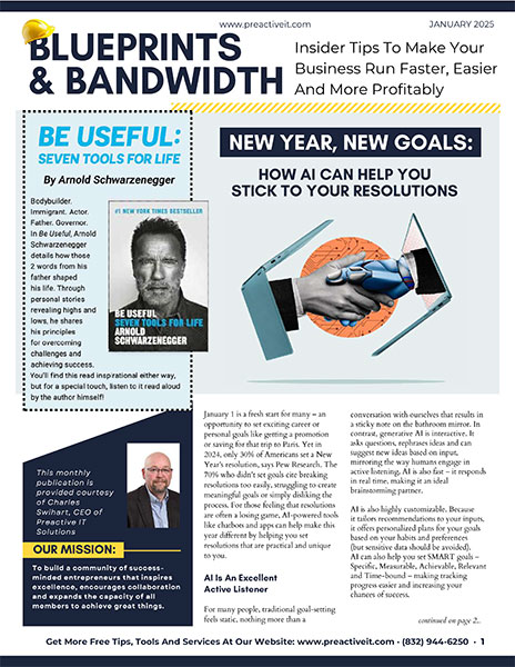 technology newsletter front page