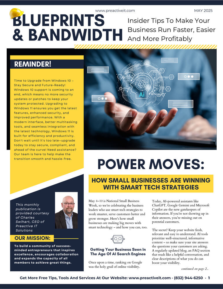 technology newsletter front page